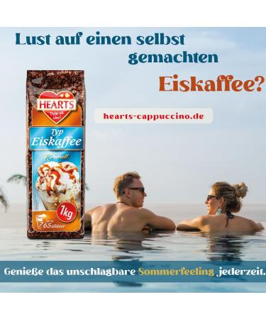 HEARTS Iced Coffee Powder Caramel 20 x 1 kg Value Pack Perfect for Gas Stations Bakery Hotels Businesses etc. - Instant Coffee Powder for Summer Cheesecake  - Buy Online on GoSupps.com