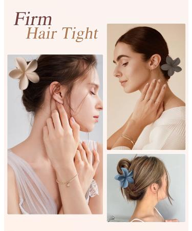 Mevnccola 6 Pack Flower Claw Clips - Strong Hold Medium Hair Clips for Women and Girls - 2.8 Inch Cute Matte Floral Hair Accessories - Non-Slip Jaw Clips - 6 Colors - Buy Online on GoSupps.com