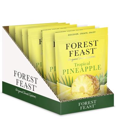 FOREST FEAST Tropical Pineapple 6 x 120g | Dried Fruit Healthy Snack Option with 100% Natural Dried Pineapple with No Added Sugar High in Fibre & Low Fat - Buy Online on GoSupps.com