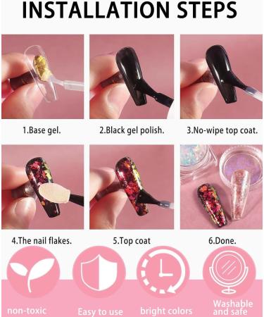  LEEQBCR LEEQBCR 1 set of 6 colors of glitter for gel nails chrome nails with transparent glitter gel glitter - Buy Online on GoSupps.com