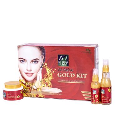 Gold Facial Kit 6 Steps - Sparkling Skin Therapy Glow Shine For Women | Skin Repair | Flash Glow & silky smooth look | Lightens Blemishes & Marks