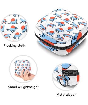 Animal Wolf and Moon Sanitary Napkin Storage Travel Pouch - GIAPB Period Bag Color1063 - Buy Online on GoSupps.com