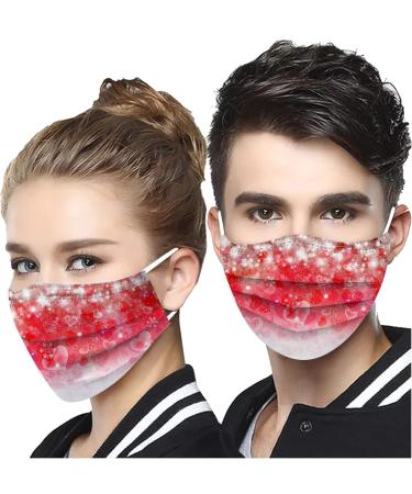 BEIBEIA Adults Valentine's Day Disposable Face_Masks Festival Party 3Ply Breathable Bandanas Cute Funny Balaclava Outdoor Daily Use - Buy Online on GoSupps.com