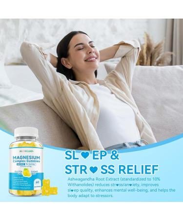Magnesium Complex 8-in-1 Gummies for Adults & Kids with Ashwagandha Vitamin D3 B12 Magnesio Complex Supplements for Women Men Vegan Magnesium Glycinate for Relax Zzz Bone Health 60 Count 60 Count (Pack of 1) - Buy Online on GoSupps.com