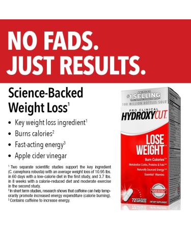 Hydroxycut Pro Clinical Weight Loss - 72 Rapid-Release Capsules for Effective Fat Burning - Buy Online on GoSupps.com