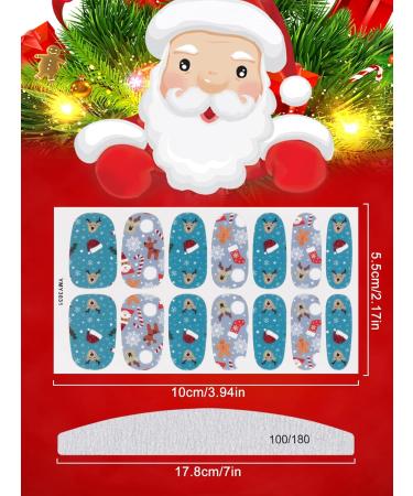 12 Sheets Christmas Nail Stickers Wraps EBANKU Adhesive Full Nail Wraps Santa Claus Snowflake Elk Design Nail Art Decals Strips with 1 Piece Nail Files for Women Girl Christmas Nail Decoration - Buy Online on GoSupps.com