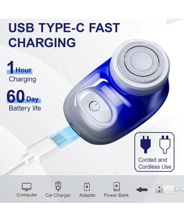Asheyya Mini Electric Shaver Portable Mini Razor for Men IPX7 Waterproof Cordless Rechargeable Rotary Shavers for Travel Office Business Trip - Buy Online on GoSupps.com