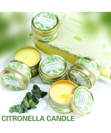 SCENTORINI Citronella Candles - 6x2.5oz Soy Wax Lemongrass Scented Gift Set for Outdoor Patio Garden Camping | Portable Travel Tin Candles - Buy Online on GoSupps.com