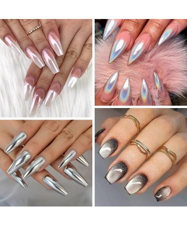 Chrome Nail Powder Gift Set - Holographic Unicorn Rainbow, Aurora Mermaid, Metallic Mirror, Cat Eye - Perfect for Manicure Art - Buy Online on GoSupps.com