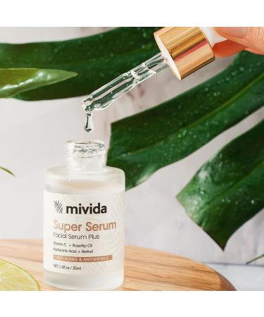 mivida Anti Aging Super Serum - All-In-One Retinol & Hyaluronic Acid Face Serum for Wrinkles & Youthful Skin | 1.0 oz - Buy Online on GoSupps.com