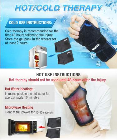Wrist Ice Pack Wrap with Reusable Gel Pack for Carpal Tunnel Pain Relief - Hot Cold Therapy Brace for Arthritis, Tendonitis, and Sports Injuries - Buy Online on GoSupps.com