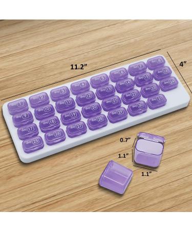 UHZBTEC Monthly Pill Organizer - 31 Day Medicine Vitamin Holder Container (Purple - Buy Online on GoSupps.com
