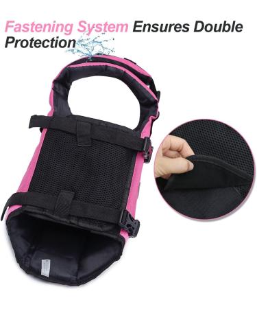 Vivaglory Ripstop Dog Rescue Vest - Buoyant & Visible for Small/Medium Dogs - Pink XS (35-43cm) - Buy Online on GoSupps.com