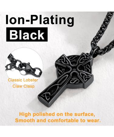 U7 Ladies Cremation Urn Necklace - Celtic Knot Dog Feet Wing & Crucifix Designs in Stainless Steel | Perfect Memorial Jewelry for Ashes - Buy Online on GoSupps.com