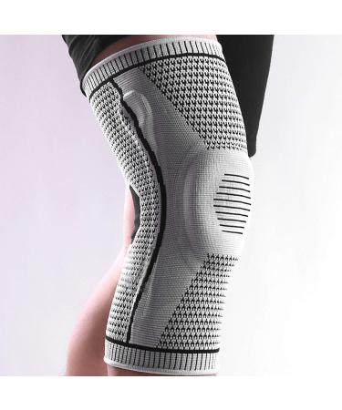 Amtrak Knee Brace with Gel Pad & Stabilizers - Knee Compression Sleeve for Arthritis & ACL Recovery - Gray (M) - Buy Online on GoSupps.com