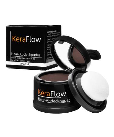 KeraFlow root powder hair concealer hair thickening hair powder against grey roots and thinning hair - 4g (medium brown) - Buy Online on GoSupps.com