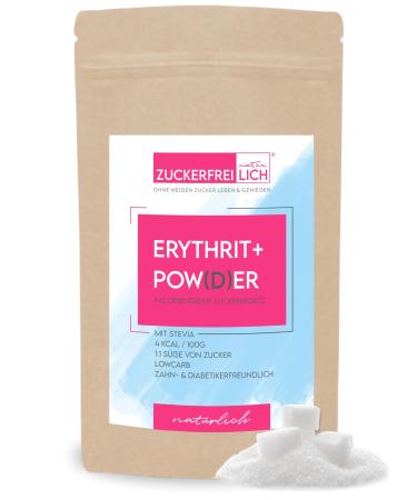 Sucker -free erythritus + stevia powder vegan of course 1: 1 sugar replacement 500g calorie -free sweetener from erythritus and stevia without sugar & calories for diabetic and calorie conscious