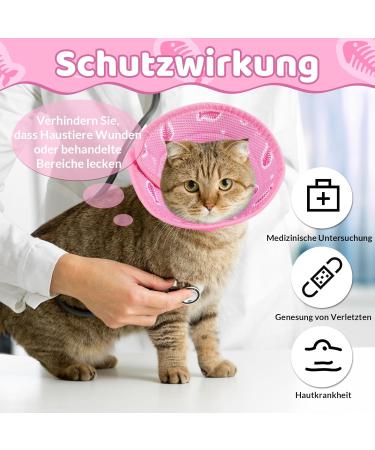 Fanshionstide Adjustable Anti-Bite Cat Collar - Soft Protective Halskrause for Cats & Puppies (Pink) - Perfect for Post-Surgery & Injury Recovery - Buy Online on GoSupps.com