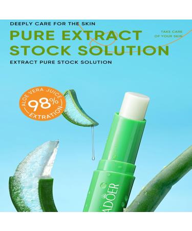 Sadoer Aloe Vera Lip Balm 98% Natural Intensive Moisturizing Dermatologically Tested Perfect for On-the-Go Use - Buy Online on GoSupps.com