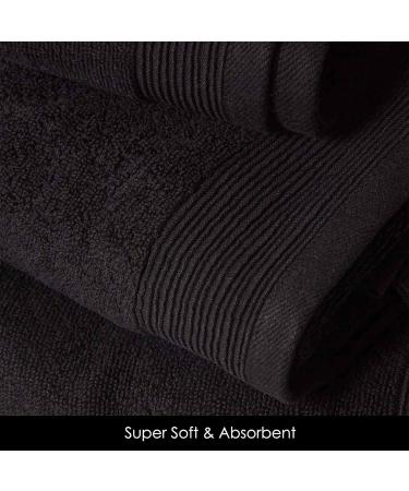 Buy Homescapes 2 Set Premium Washcloths - 100% Egyptian Cotton 30x30 cm 700 g/m Black Face Towels | Fast International Shipping - Buy Online on GoSupps.com