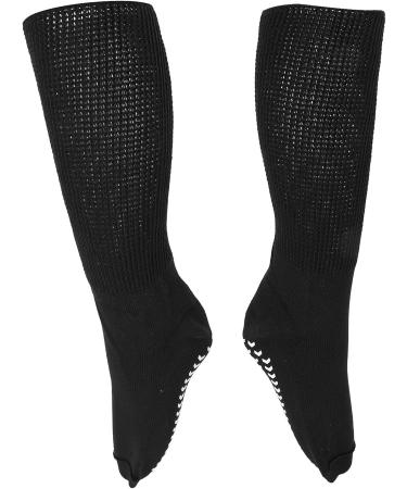 1 Pair Extra Wide Diabetic Socks | Anti-Skid Bottom, Soft Cotton | Ideal for Swollen Feet - Black - Buy Online on GoSupps.com