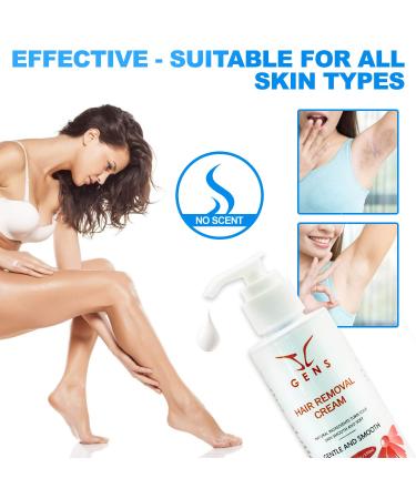 Painless Hair Removal Cream for Women and Men - Gentle Depilatory for Body & Private Parts | JC Gens Soothing Formula - Buy Online on GoSupps.com