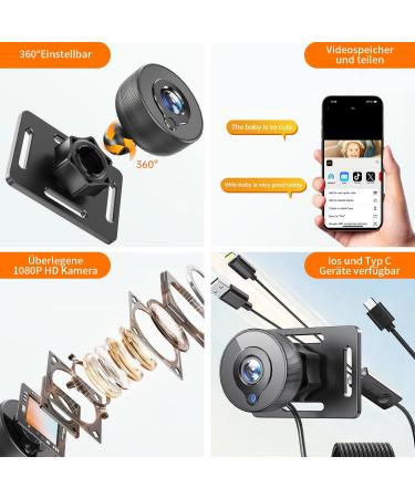 Ashfly 360 Baby Autospiegel - 1080p Car Mirror Camera with Night Vision & Wide Angle - Universal Rear Seat Monitor for iPhone - Buy Online on GoSupps.com