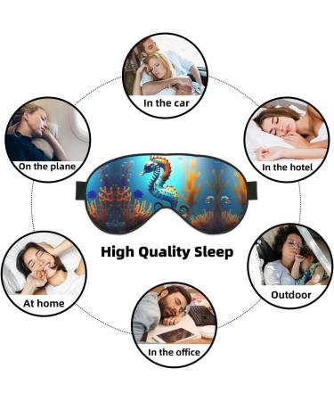 FoRes Sleep Masks - Silky Coral Seahorse Eye Cover & Soft Satin Blindfold for Travel & Naps - Perfect for Women & Men - Buy Online on GoSupps.com
