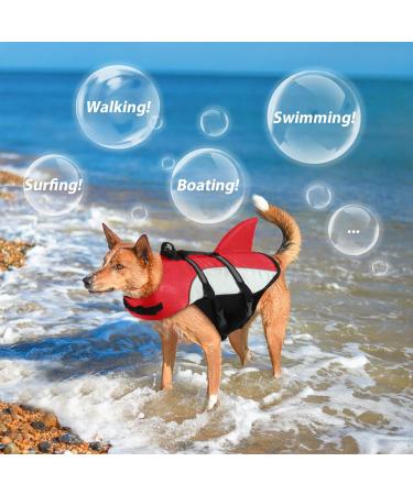 Alagirls Dog Swimming Vest | Reflective Life Jacket with Rescue Handle | Size XS (33-43cm) | Red & Gray - Buy Online on GoSupps.com