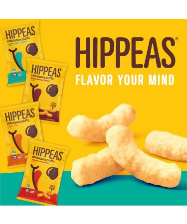 Hippeas Organic Chickpea Puffs Cheeze Variety Pack - Vegan White Cheddar & Nacho Vibes - 4 oz (Pack of 6) - Buy Online on GoSupps.com