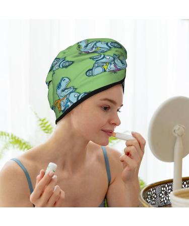 Motorcycle Riding Dinosaur Microfiber Hair Towel for Women - Super Absorbent Coral Velvet Quick Dry Wrap for Long Curly Thick Hair - International Shipping Available - Buy Online on GoSupps.com