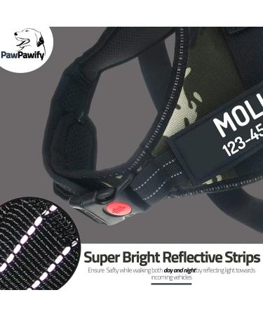 Pawpawify Personalized Dog Harness - No Pull Durable Adjustable 20-25in for Training & Walking | Choking Prevention - Buy Online on GoSupps.com