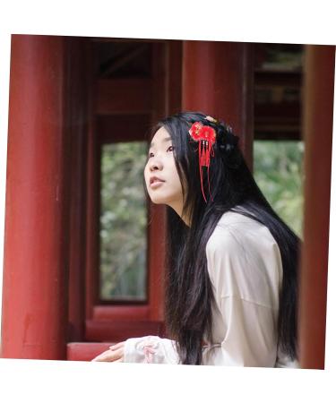 FRCOLOR Year of The Dragon Hair Accessories Hair Clip Girls Accessories Hair Pins Hair Accessories for Girls Hanfu Hair Accessories Temperament Large Ribbon Asia Hairpins Child Metal Red - Buy Online on GoSupps.com