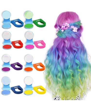 Hair Chalk for Kids,8 Colors Temporary Hair Chalk for Girls with Dark Hair Blonde Hair Washable Non-Sticky,Vibrant Hair Color Makeup Kit for New Year Birthday Party Cosplay DIY Chrismas, Gift for Kids Aged 4 5 6 7 8 9 10+ G1