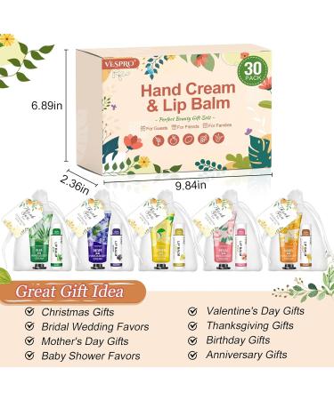 30 Sets Bulk Hand Lotion & Lip Balm Gifts | Wedding & Bridal Shower Favors with Thank You Cards | Perfect Thank You Gifts for Women & Coworkers - Buy Online on GoSupps.com