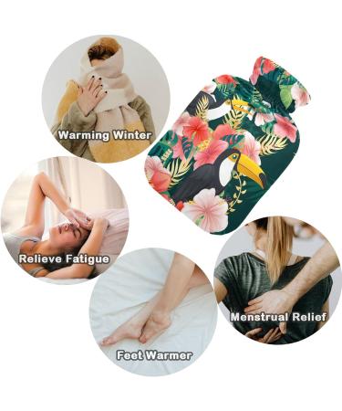 Naanle 1L Heat Bottle with Cover - Tukan Bird Hawaii Floral | Hot Water Bottle for Pain Relief & Therapy - Buy Online on GoSupps.com