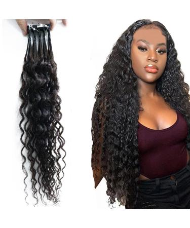 6D2 Curly Hair Extensions For Salon 6D 2nd Generation Wave Curly Human Hair Extensions Can Be Stretched Five Bunches In A Row (Color : 20 Row Size : 70cm/28inch) 70cm/28inch 20 Row