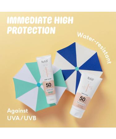 Na f - Sunscreen with mineral formula - for babies & children - SPF 50 - Occrylene free - UVA and UVB protection - Dermatologically tested - Environmentally friendly and coral friendly - 175ML - Buy Online on GoSupps.com