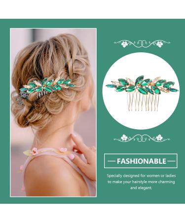 Abaodam Crystal Bride Wedding Hair Comb Rhinestone Bridal Hair Clip Sparkly Hair Piece Gem Hair Accessories for Women and Girls Green - Buy Online on GoSupps.com