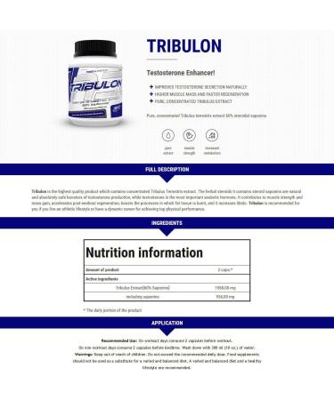 Tribulon Black - Extra Strong Testosterone Stimulator - Trec Nutrition (60caps/120caps) - Buy Online on GoSupps.com