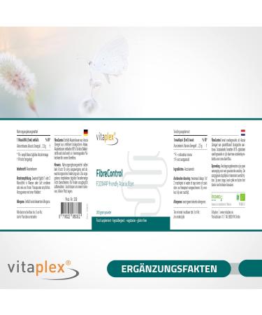 Vitamlex FiberControl Supplement 100% Pure Acacia Fiber | Bio-Certified Hypoallergenic Vegetarian & Gluten-Free | 200g Fiber Supplement (1 Pack) - Buy Online on GoSupps.com