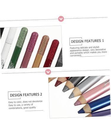 Baluue 12pcs Pearlescent Eyeshadow Pencil Waterproof Gel Eyeliner Natural Look Eyes Liner Eye Glitter Wood 12.5X0.5cm Assorted Color - Buy Online on GoSupps.com