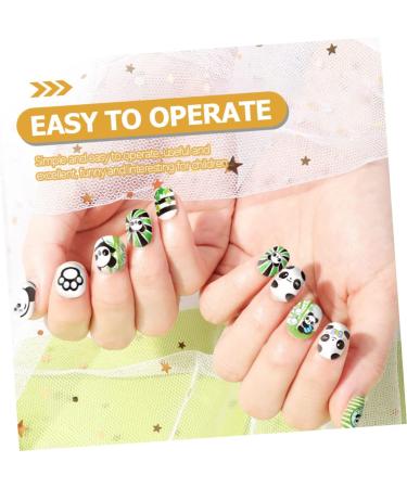 minkissy 2 Sets Children's Nail Art Toys Glitter Nail Polish Kids Fake Nails Children Nail Art Kit Toy Nail Art Kit for Girl Makeup Toys Toddler Make up Nail Stickers - Buy Online on GoSupps.com