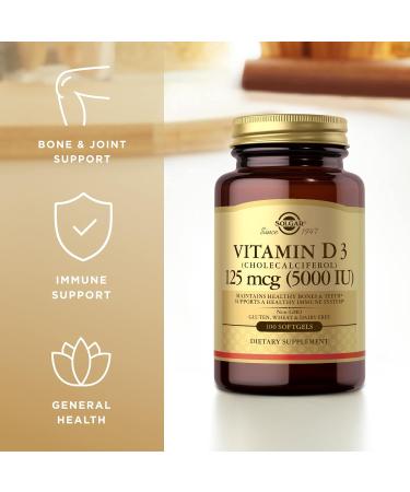 Solgar Vitamin D3 10mcg (400 IU) - 100 Softgels x 2 | Healthy Bones & Immune Support - Non-GMO, Gluten Free - Buy Online on GoSupps.com
