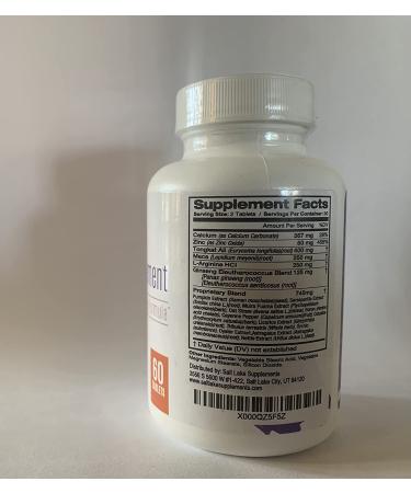 Natural Male Enhancement Energy Boosting Formula with L-Arginine, Maca Root, Tongkat Ali & Ginseng - Improve Performance, Energy, Stamina - 60 Capsules - Buy Online on GoSupps.com