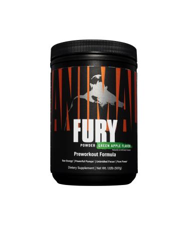 Universal Nutrition Animal Fury Pre Workout Booster (Green Apple Gr ner Apfel) with caffeine beta alanine citrulline L-tyrosine & BCAA-maximum energy & supply of amino acids during training 500g - Buy Online on GoSupps.com