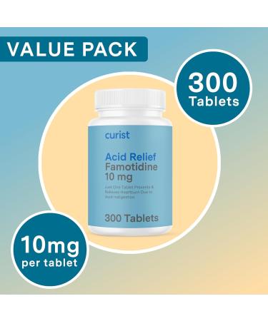 Curist Famotidine 10mg Bulk Pack (300 Count Tablets) Acid Reflux Medicine for Heartburn Relief - OTC Maximum Strength Stomach Acid Reducer - Anti Acid Relief Tablets for Indigestion Heartburn Relief - Buy Online on GoSupps.com