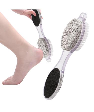 1Pcs Cleaning Pumice Stone 4 in 1 Foot Scrubber for Hand and Foot Removing Corn Dead Skin Nail Cracked Heels Debris Grinding Off Thick and Hard Calluses for Both Dry and Wet Feet Foot Care