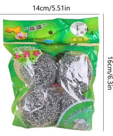 Siopob Steel Wire Cleaning Ball | Dish Cleaning Scrubber | Stainless Solid Dish Washing Scrubber Steel Clea-ning Scrubber Ball for Cooking Utensils - Buy Online on GoSupps.com
