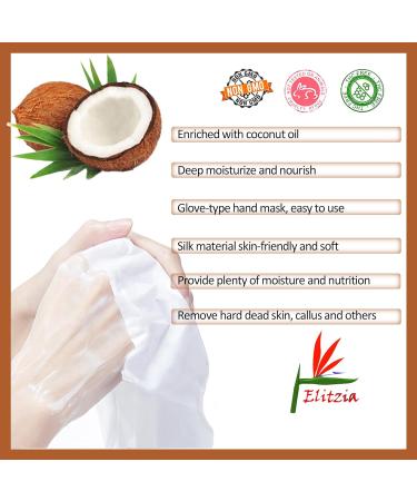 Elitzia ETMM03 Handmask Moisturizing Gloves - Repair Dry Cracked Skin with Coconut Oil | Unisex Hand Care - Buy Online on GoSupps.com